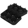 6 Grid Ice Ball Maker Black Reusable Ice Ball Mold for Beer Cocktail Wine Beverage
