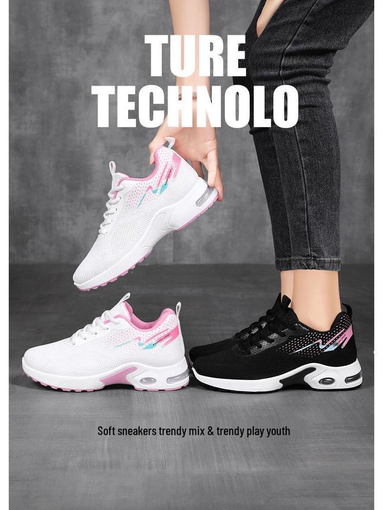 Women's Plus Size Air Cushion Flyknit Running Sneakers