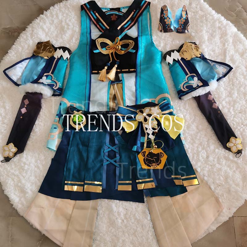 Kirara Cosplay Costume Cat Tail Inazuma Dress Kostüm Halloween Karneval Outfits Comic Con(euro Size)