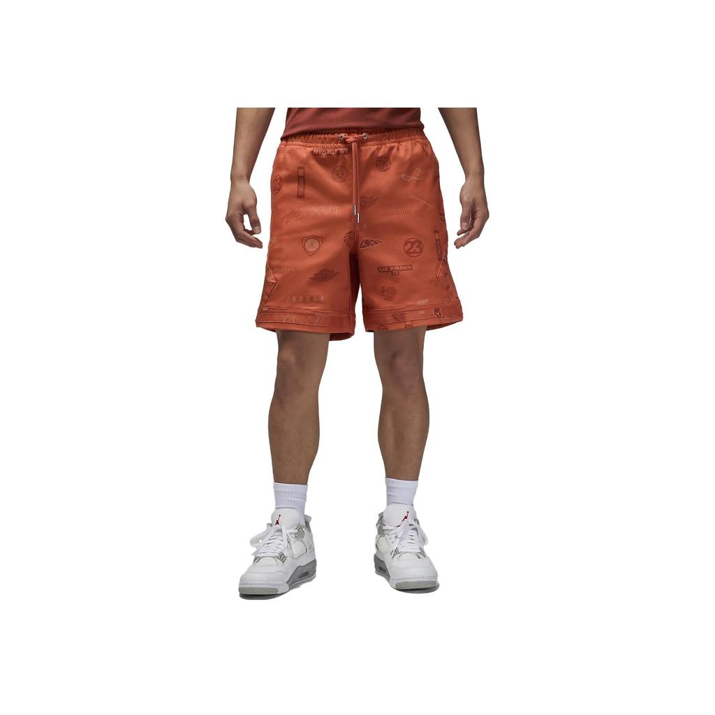 Nike Cartoon Pattern High Waist Drawstring Shorts Men Bottoms Orange DX9725-812
