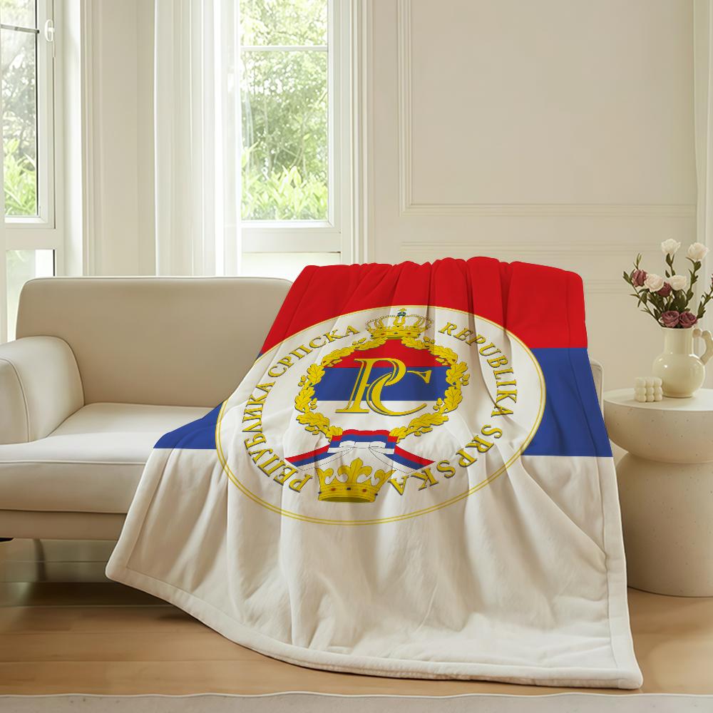 Republika Srpska Zastava Blanket Warm Soft Suitable For Bedroom Sofa Bed Living Room Office Travel Camping Gifts
