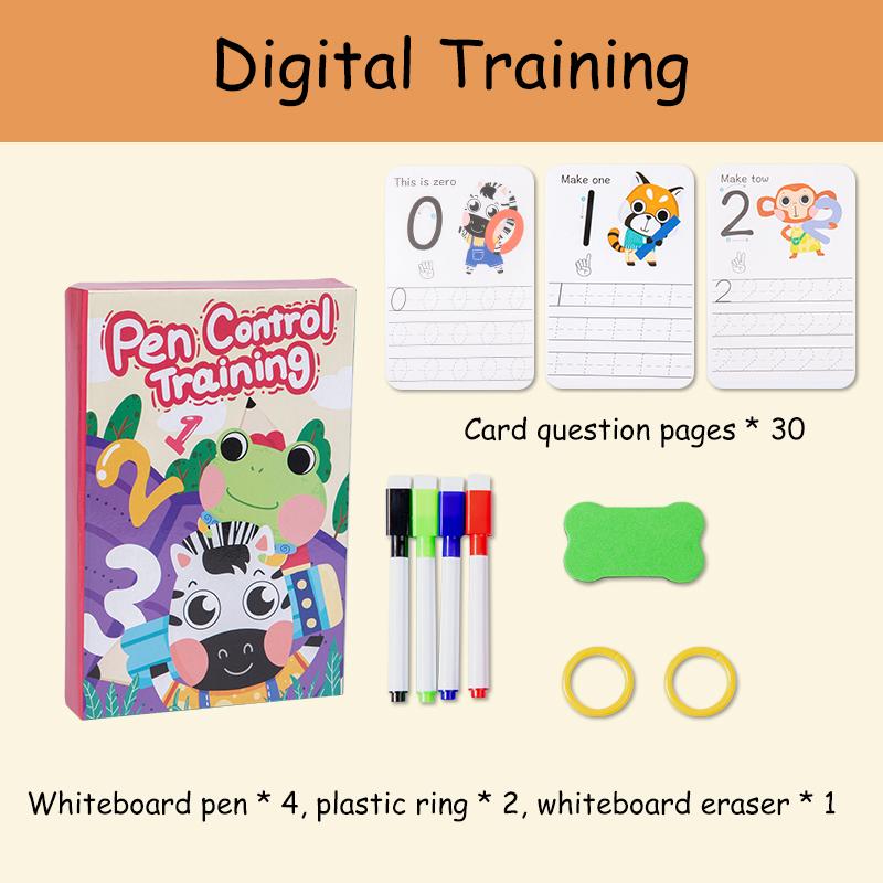 Magiskt Övningshäfte Pedagogiska Montessori-böcker för Barn Träning av Pennkontroll Återanvändbart Kalligrafihäfte för Barn