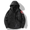 Men's Outdoor Casual Cotton Wear Multi-Pocket Hooded Military Fleece Thickened Medium and Long Thick Jacket Men's