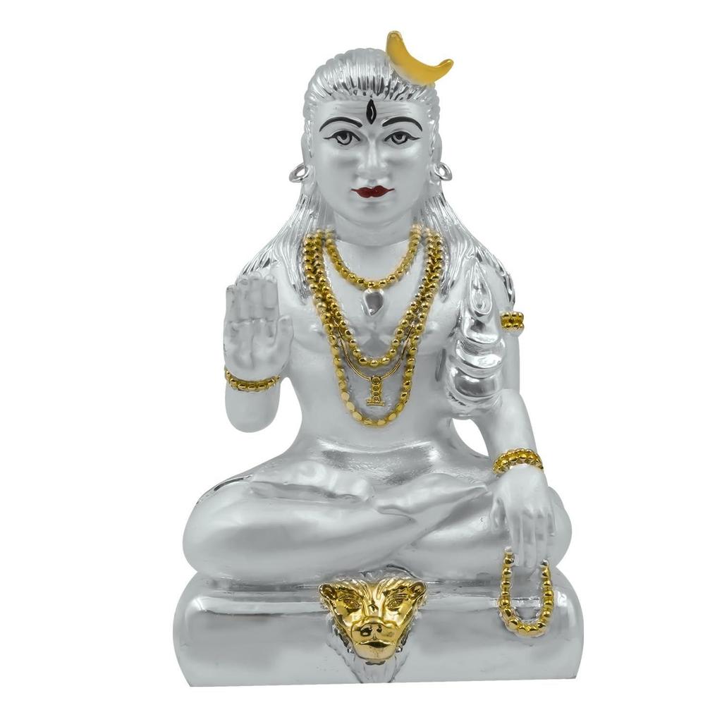 Idol Śiwy do dekoracji domu, figurka Śiwy błogosławiącego, murti do pokoju pudży, prezent na festiwal, figurka Shivy Shankara dla dobrobytu i szczęścia
