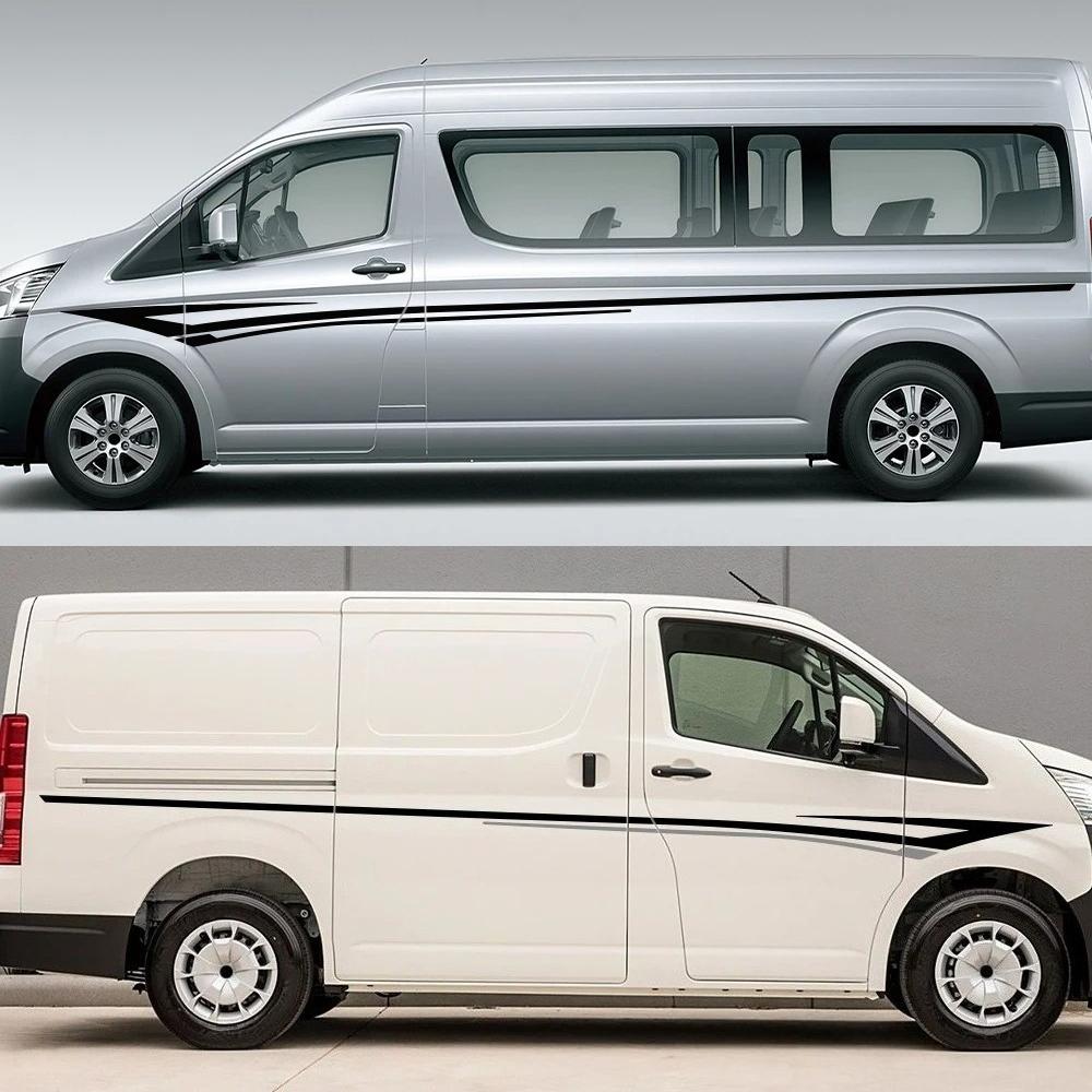 Stylizacja Samochodu Paski Sportowe Naklejka Pojazd Obie Strony Drzwi Linia Talii Naklejka Dekoracja Nadwozia Samochodu Toyota Hiace Akcesoria Winylowe