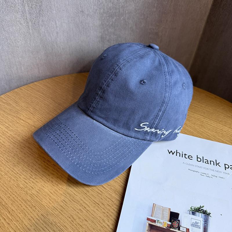 Cotton Embroidered Breathable Letter Cap With Wide Brim Sunshade Sports Outdoor