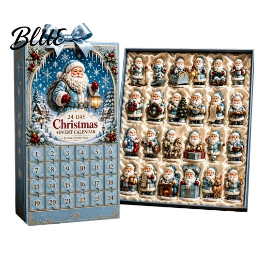 Tropical Christmas Tree Hanging Decor 2026 Summer Beach Santa Advent Calendar, 24-Day Acrylic Ornament Set with Holiday Countdown Box Surfing Figures,