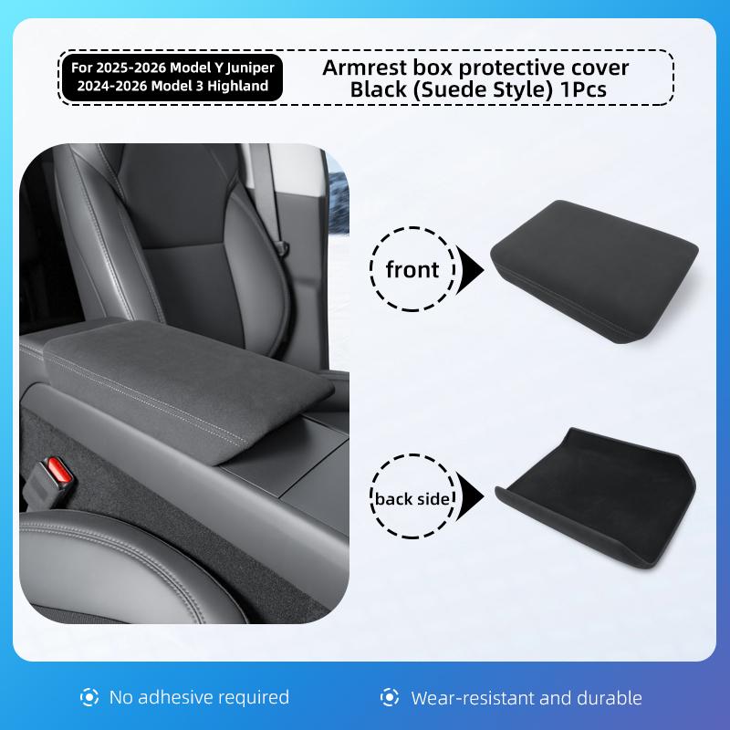 

For Tesla Model Y Juniper Model 3 Highland Leather Armrest Box Protective ABS Cover 2025 2026 Arm Rest Lid Interior accessories