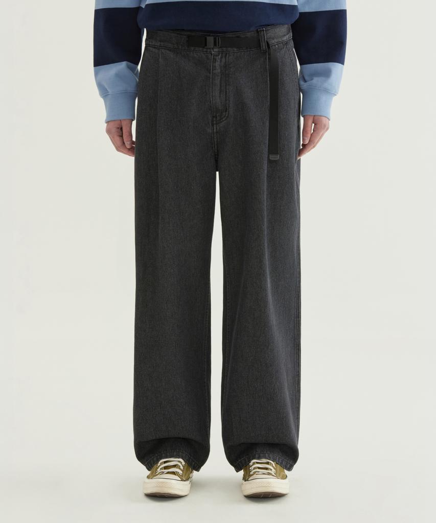 COVERNAT Cordura Semi-Wide Denim Easy Pants Black