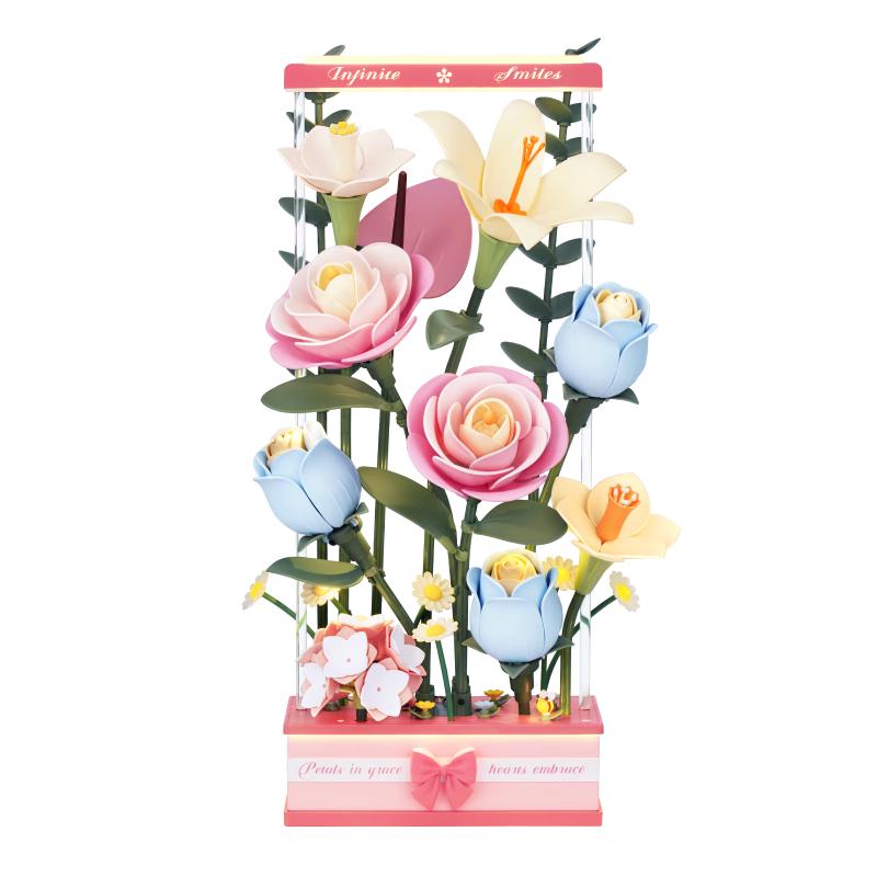 ROKR DIY Building Block Flower Sets & Aromatic Lamps