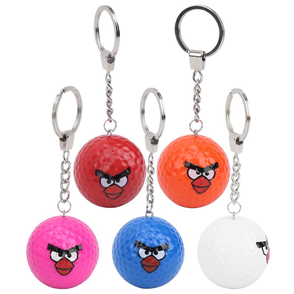5pcs Golf Practice Balls with Keychain Sports Keyring Golf Training Balls Golfer Gift