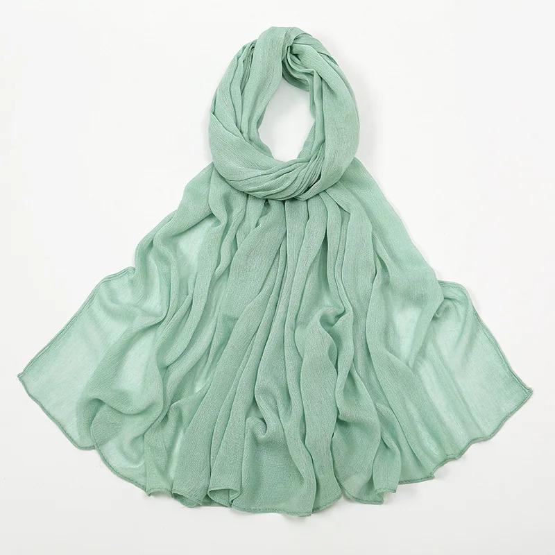 2024 Soft Rayon Cotton Muslim Hijabs for Women Scarf Plain Shawls Femme Musulman Viscose Rayon Headscarf Islamic Turban Headband