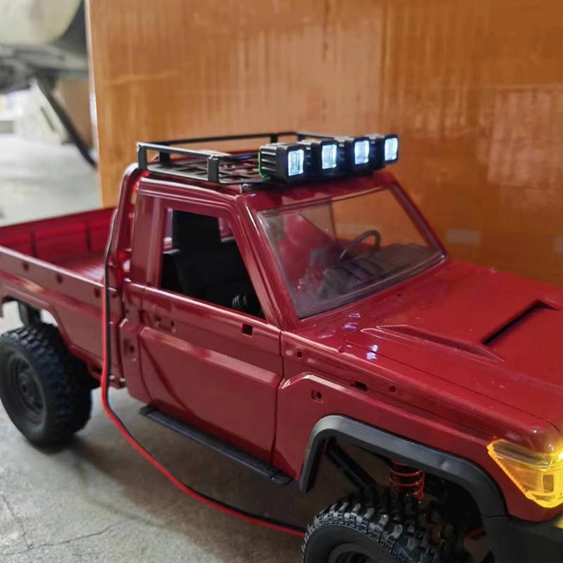 Suporte de Bagagem de Metal Mn82 Rack de Teto Com Luz LED Peças de Atualização Acessórios Modelo de Carro RC Rack de Teto de Simulação Com Quatro Luzes