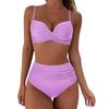 Novo Biquíni Feminino Sexy Cintura Alta Fato de Banho Praia Roupa de Banho Feminina Verão Fato de Banho