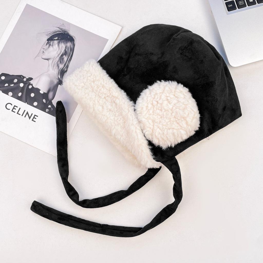 Suede Lei Feng Hat Children'S Winter Strap Riding Pullover Hat Thickened Fleece Cold-Proof, Windproof And Warm Ear Protection Hat