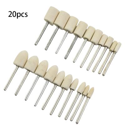 Glass Grinding Heads Polisher Rotary Tools Wool Buffing Wheels Mandrel