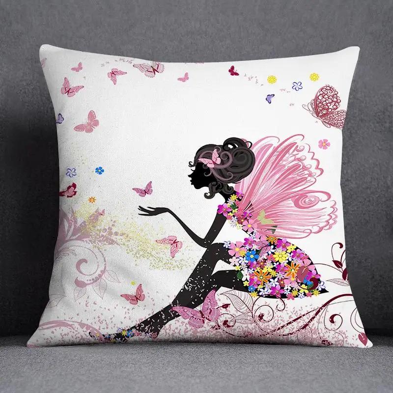 

Juste de coussin carrée с мотивом papillon, taie d oreiller, серия Rose, украшение бюро по месту жительства 40x40cm