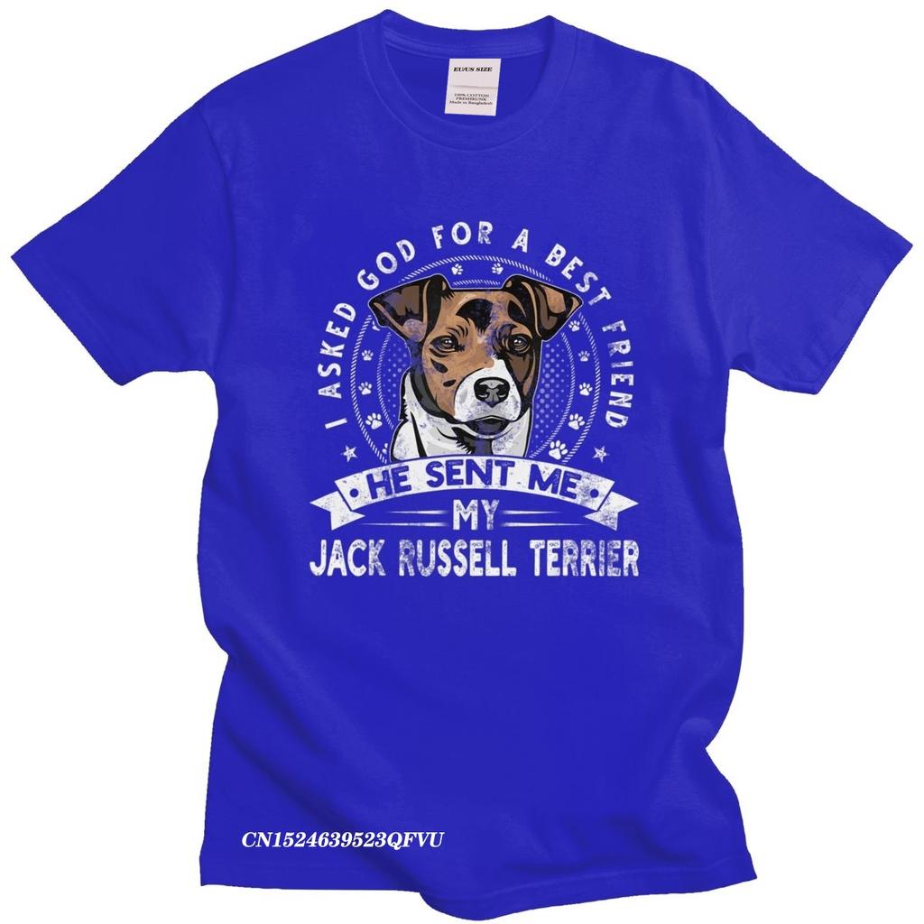 Grunge Style Jack Russell Terrier Men Camisas Men Casual Dog Friend Tshirt Distressed Print Premium Cotton Tee Camisas