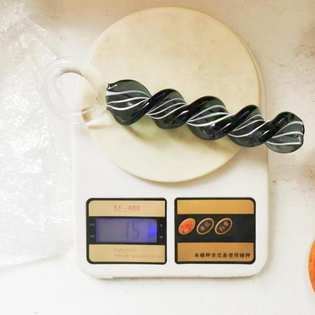 VaHppy Dildo mit Gewinde, rund, Buntglas, Sexspielzeug für Erwachsene, Analplugs, weibliche Masturbation, SM, BDSM, Gay, verdreht, 4 Farben, 160 g, 3,6 cm