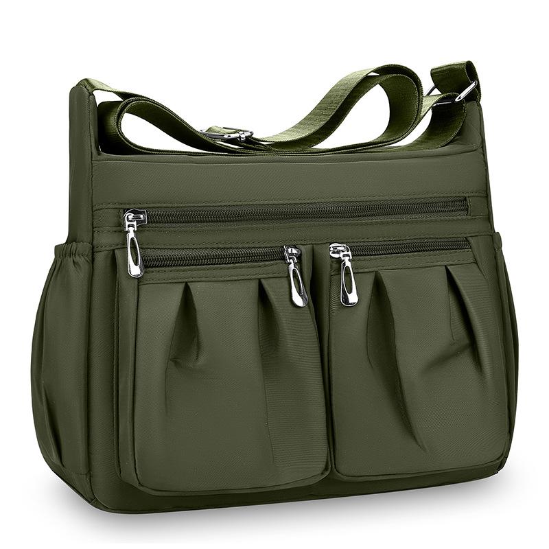 

Сумка через плечо из ткани Оксфорд, женская простая нейлоновая сумка, универсальная модная многослойная сумка через плечо для людей среднего возраста зелёный