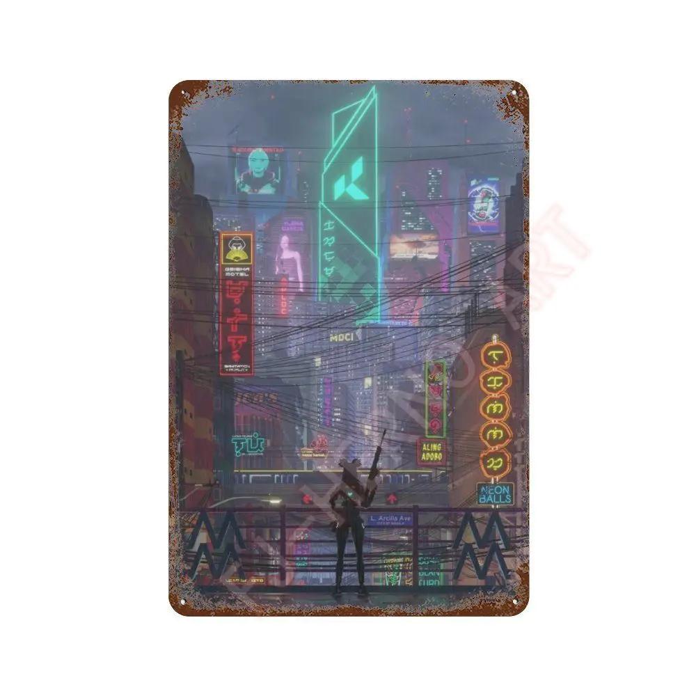 Anime Online Game Valorant Poster Neon Metal Tin Sign Plaque Wall Kawaii Game Room Decor Reyna Jett Gaming Gamer Aesthetic Gift