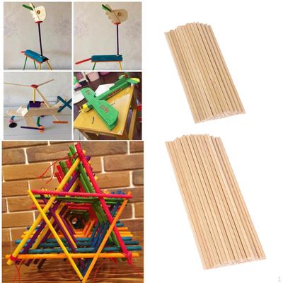 100 Pack Blank Unfinished Wooden Sticks Rod DIY Projects Woodworking