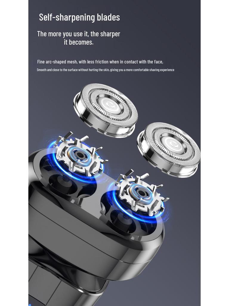 Portable Dual Head Alloy Electric Shaver for Men, Smart & Silent, Fully Washable
