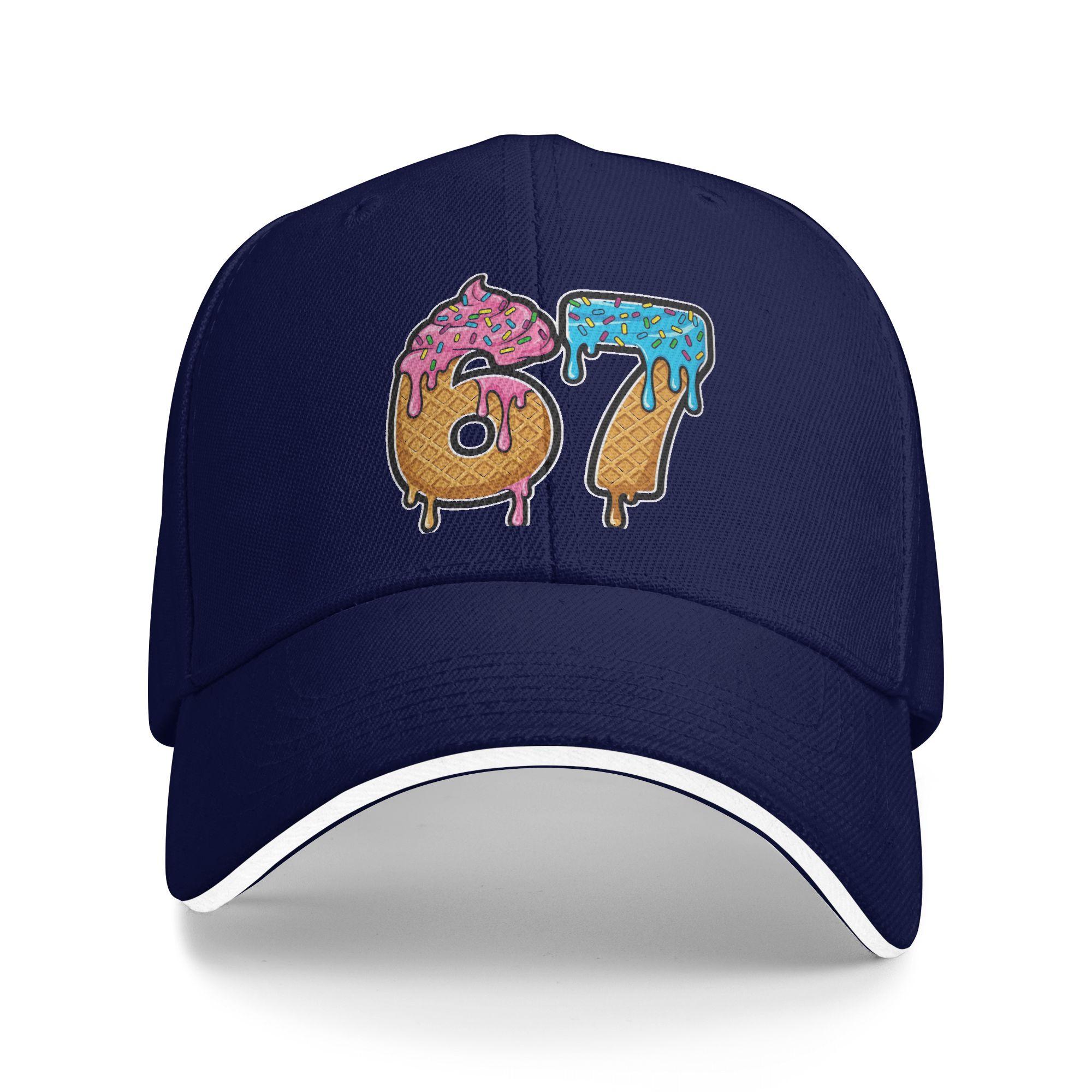 

Sweet Number 67 Ice Cream Sun Baseball Cap Spring Design Print Hip Hop Hats For Female Male Outdoor Gym Baseball Caps As Picture