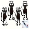 1-5pcs Acrylic Hollowed-out Bookmarks, Creative Hollowed-out Black Kitten Hanging Bookmarks, Perfect Gifts for Reading Lovers
