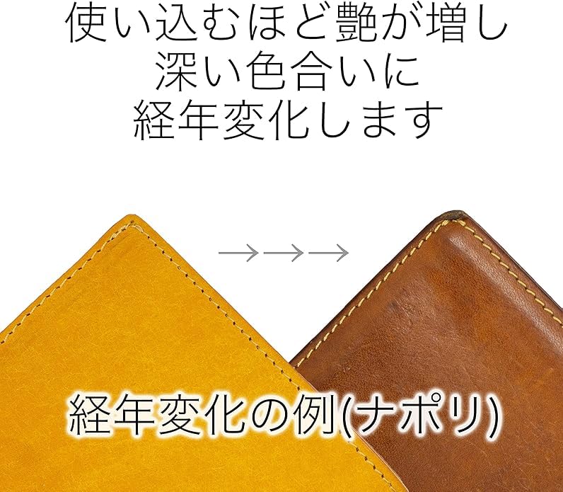 His Factory Pueblo Genuine Leather Money Clip for Men and Women, Handcrafted in Japan (03. Naples)