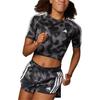 Adidas Elastic Striped Straight Casual Shorts Women Shorts Black IK5011