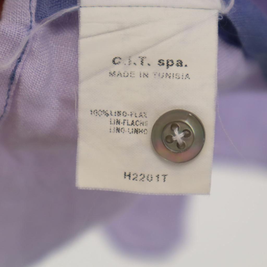 Armani Collezioni Linen Short Sleeve Shirt XL Blue Men's Used