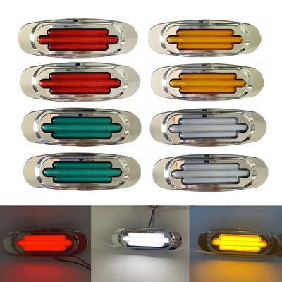 2PCS 16LED Side Marker Light 24V Indicator Warning Light Outline Lamp Electroplate 12V Marker Lights Amber / Red /Green/ Blue