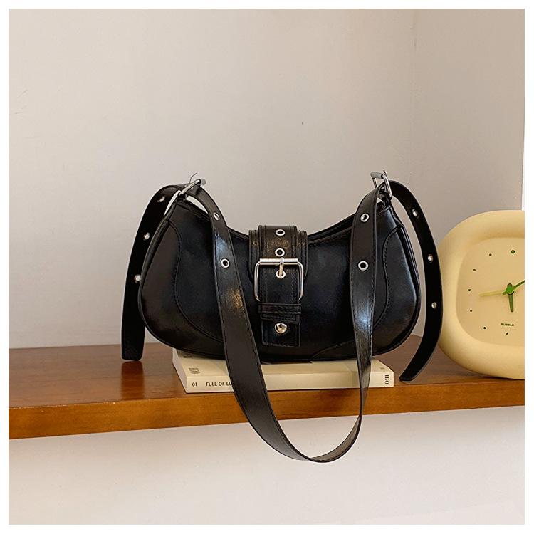 French Underarm Bag Women's Casual Women's Bag 2025 Summer New Simple Temperament Solid Color Baguette Single Shoulder Oblique Span Bag