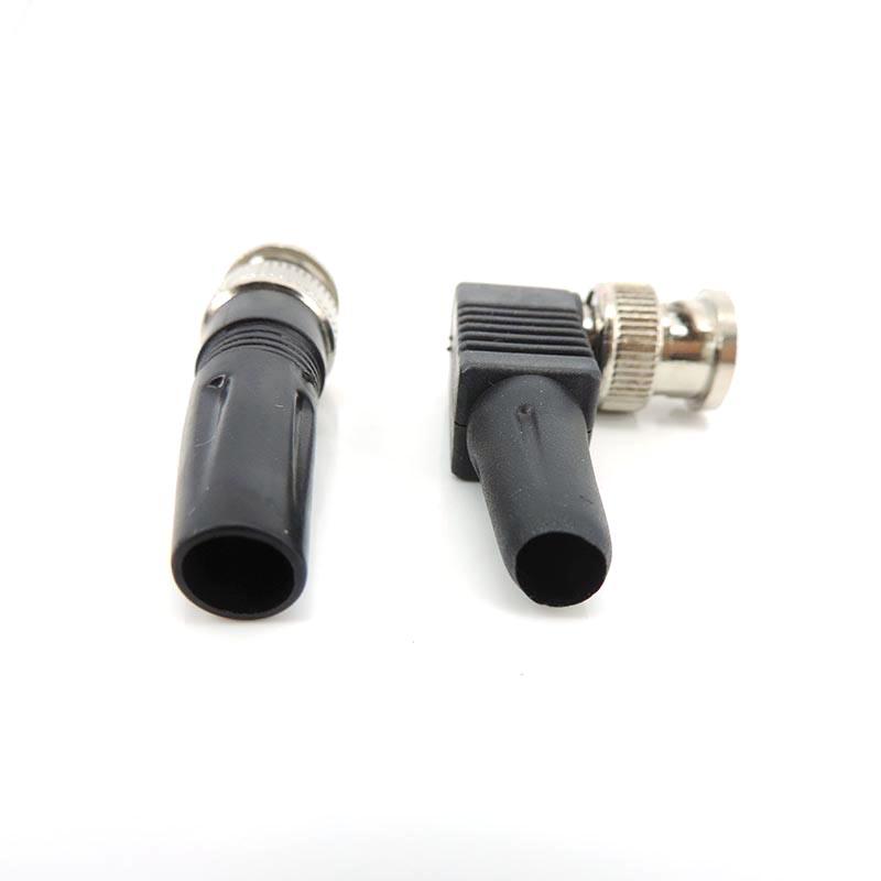 Bnc Male plug Connector right angle 90 degree adapter For Rg59 solderless Cable CCTV video balun no solder M20