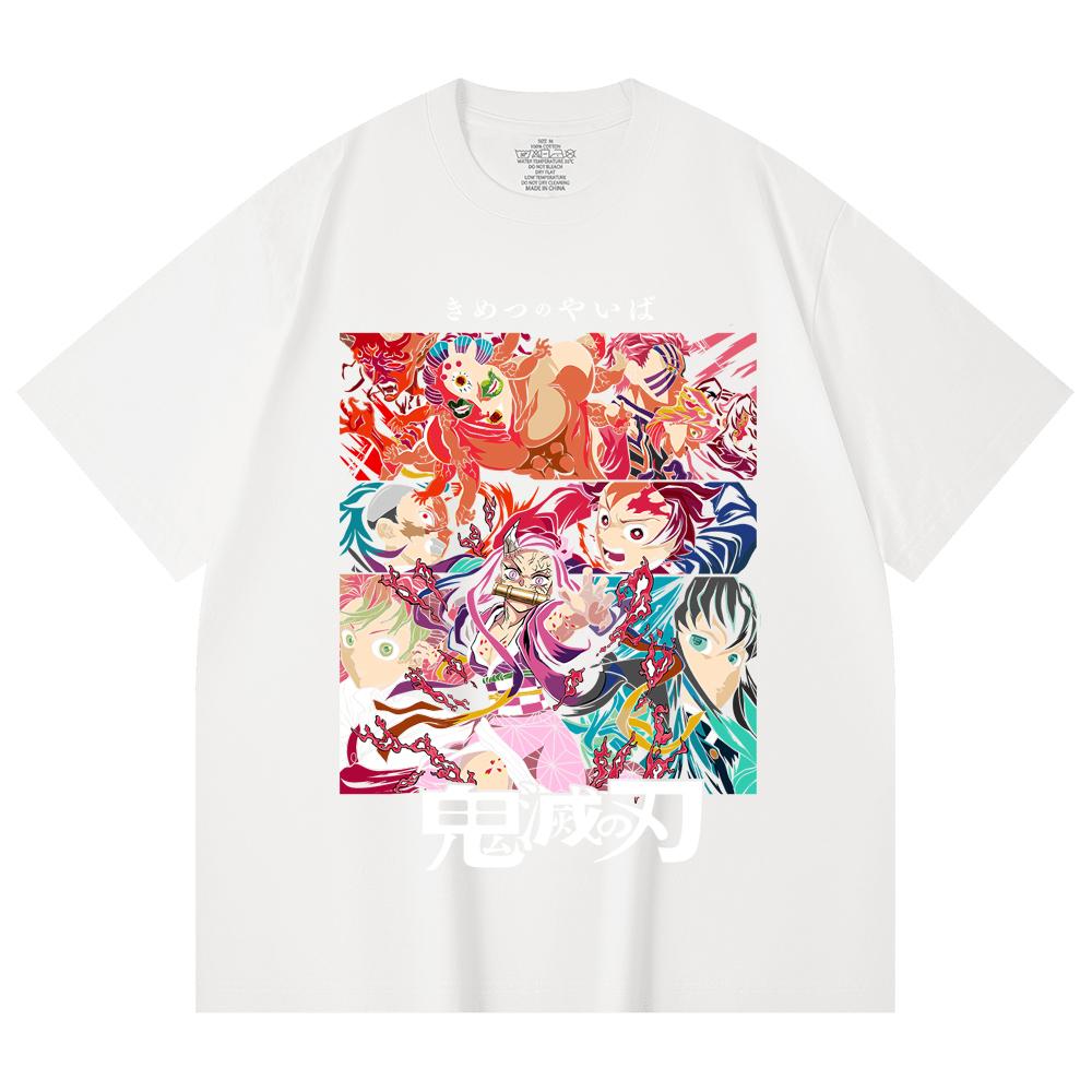 230 Gsm 100% Cotton Demon Slayer V26 Print Unisex Heavy Cotton T Shirt