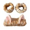 Popular Furry Plush Hairband and Wrist Wash Band for Female Everyday Use Face Washing Makeup Mask Application Headwear