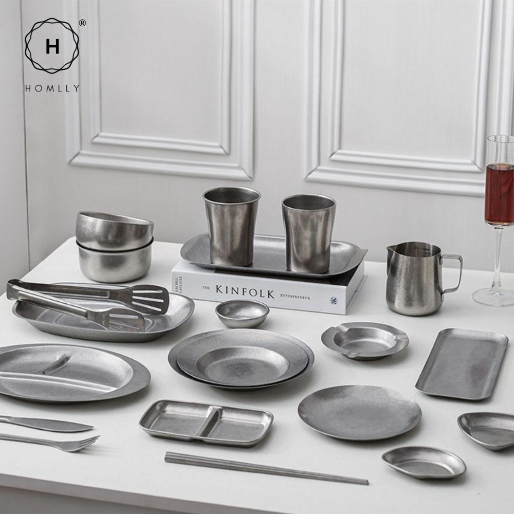 Homlly Tonii Flake Texture 304 Stainless Steel Dinner Salad Soup Bowl (X3PCS)