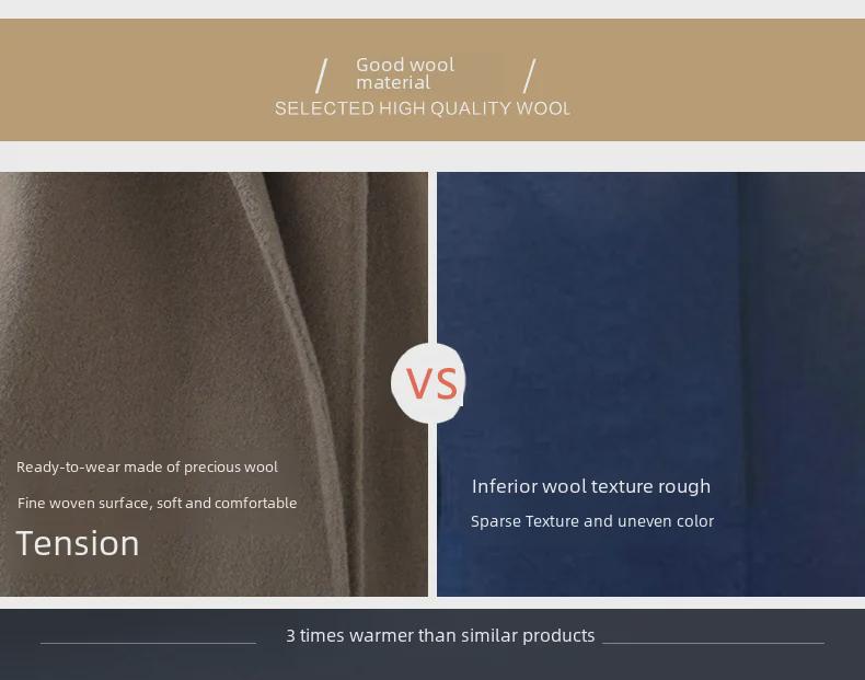 Damen Kaschmir-Mantel mittellang, doppelseitig, lockere Passform, knielang, High-End Winterstil 2024, große Größen verfügbar.