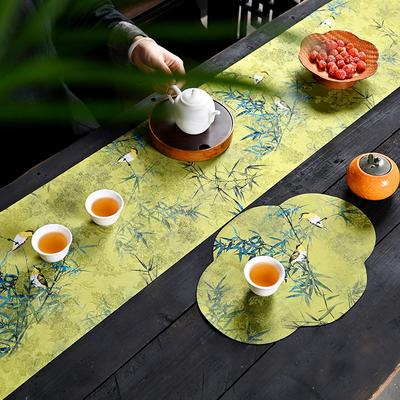 Chinese Style Zen Tea Mat - Waterproof Non-Slip Table Cover for Tea Ceremony, Birthday Gift Holiday Decor - National Fengshui