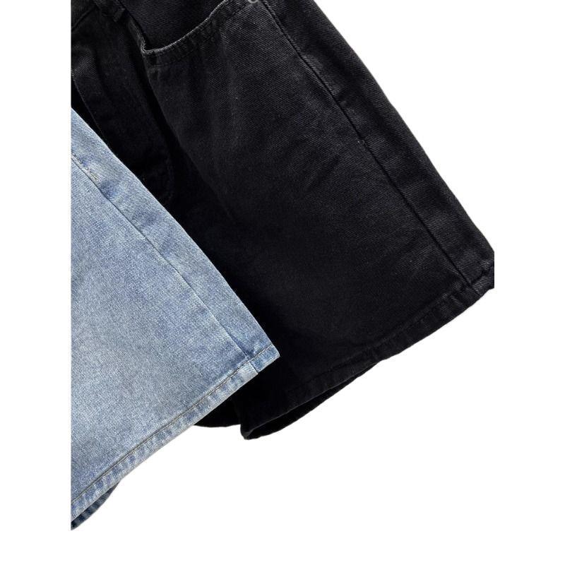2026 New Women's High-Waisted A-Line Denim Shorts: Summer Thin Style, Loose & Slimming Wide-Leg Design for Pear-Shaped Figures