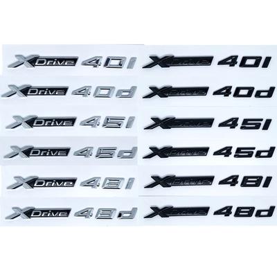 Car Emblem Sticker 3D ABS Glossy Black Silver XDrive 40i 40d 45i 45d 48i 48d For X1 X2 X3 X4 X5 X6 X7 GT