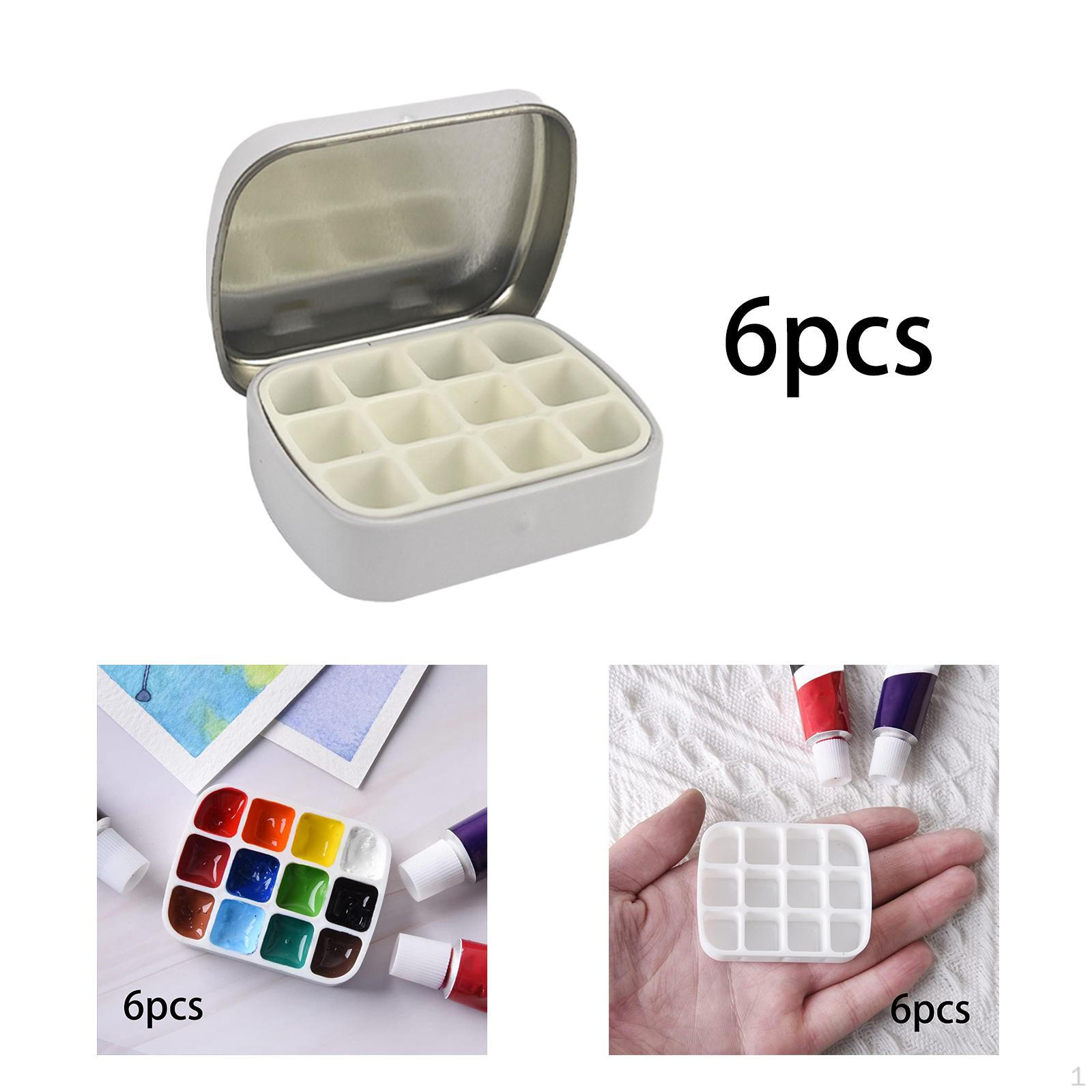 

6 шт. палитра для смешивания гуаши для акриловой масляной живописи портативная With Tin Box
