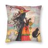 Halloween Witch Raven Square Putetrekk dekorasjon Gotisk Okkult Magic Witchy Putetrekk for sofa Bil Putetrekk