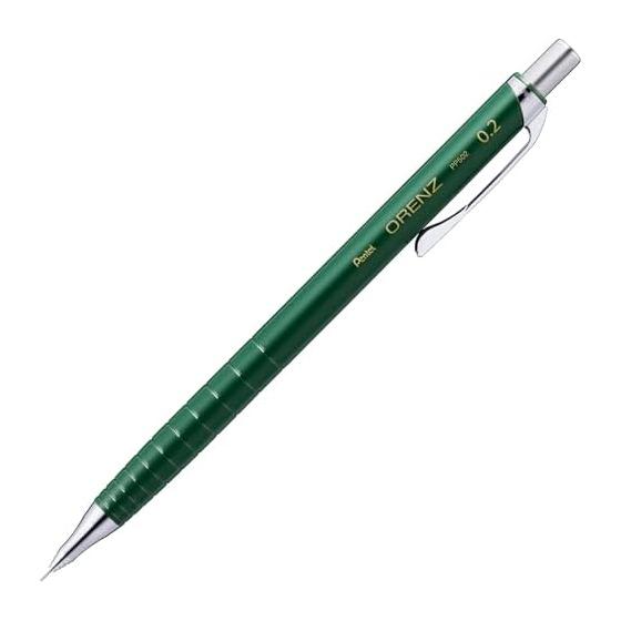 Pentel Orenz Mechanical Pencil, 0.2mm, Dark Green Barrel, XPP502-RD - The Unbreakable Lead Pencil with Orenz System