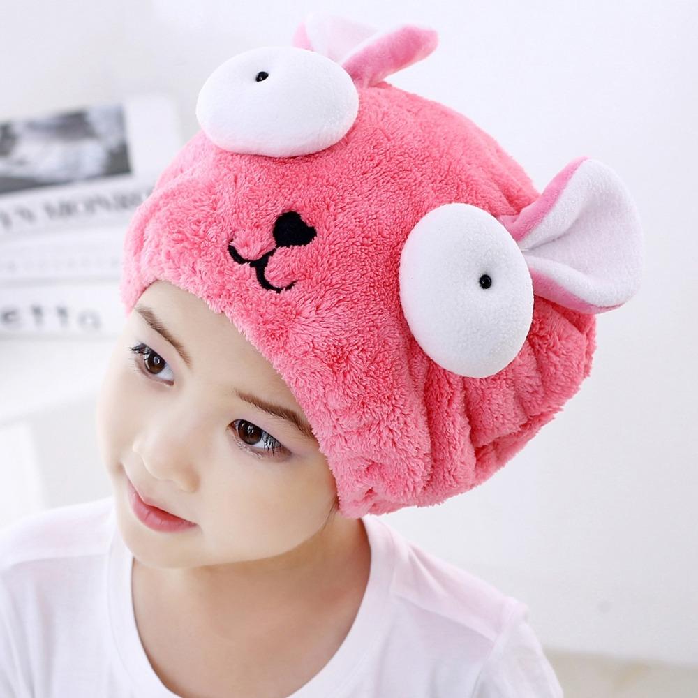 

Thickening Dry Hair Cap Coral Fleece Shower Caps New Quick Drying Towel Bathroom Supplies Children s style 4