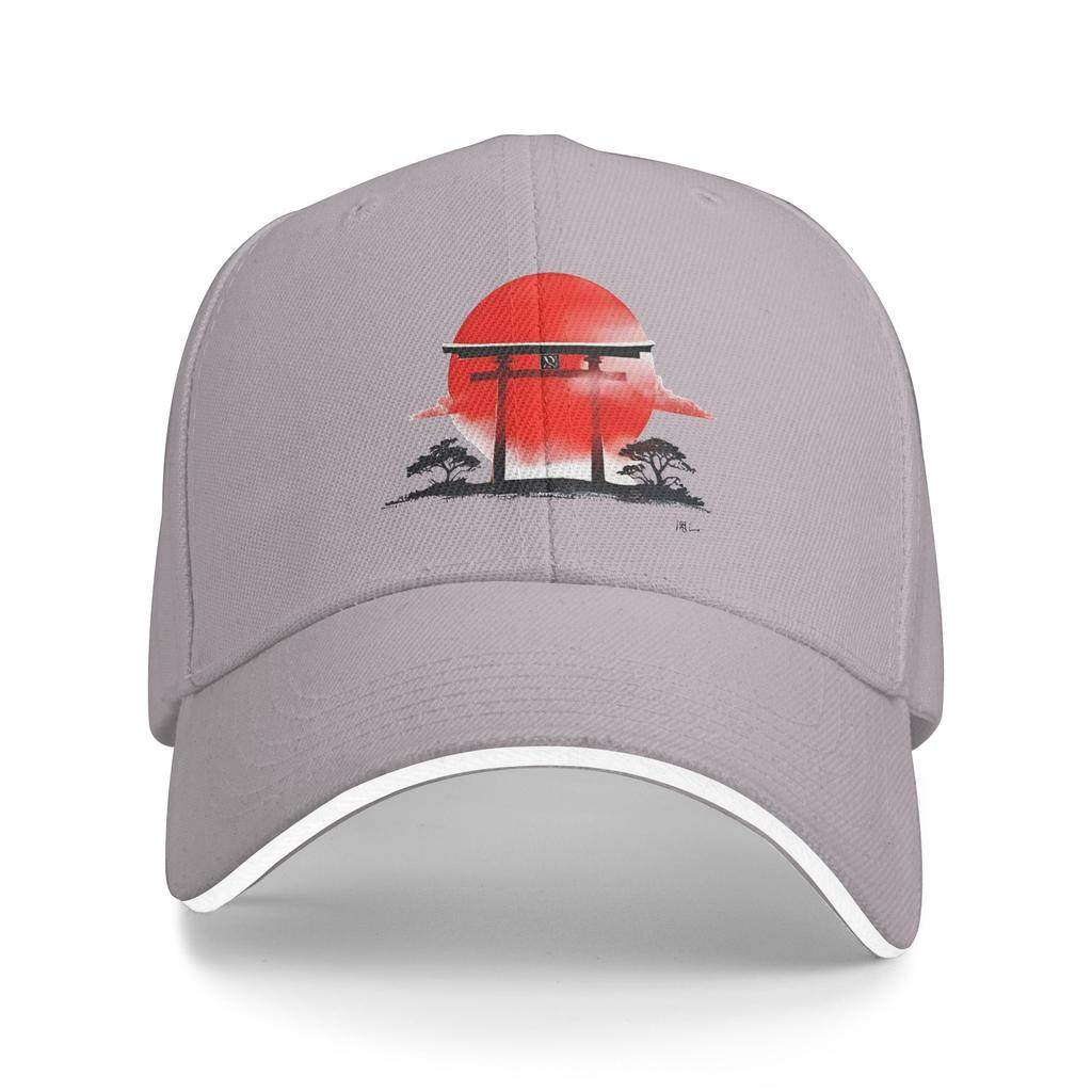 Japan Flag Japanese Torii Gate Rising Sun Minimalist Art  Baseball Cap Trendy Unisex Unisex Trucker Hat Sun-Proof Snapback Cap