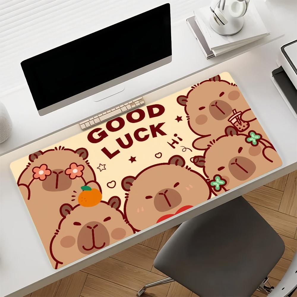Süßes Capybara Cartoon Mauspade Rutschfeste Gummi Gamer Balance Computer Matte Decoracion Schreibtischmatte Laptop Büro Groß