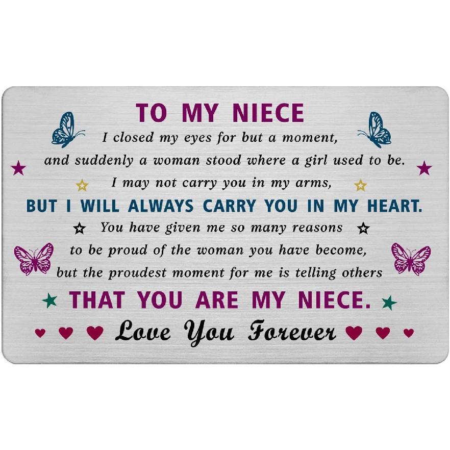 EE&YU Niece Card Gifts from Auntie - Niece Birthday Valentines Day Card, I Love My Nieve Gifts, Niece Card for Women, Proud Niece Present
