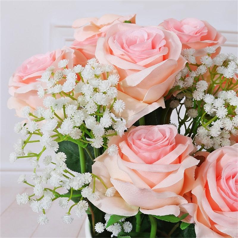 12Pcs Artificial Rose Flower Realistic Simulation Rose Bouquets for Home Garden Decoration, Wedding Flower Arrangements